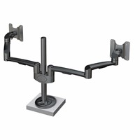 Hold Dual Monitor Arm 28 - 2×14 kg, grommet mounting, black